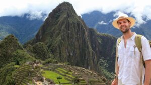 Tourist at Machu Pichu Peru