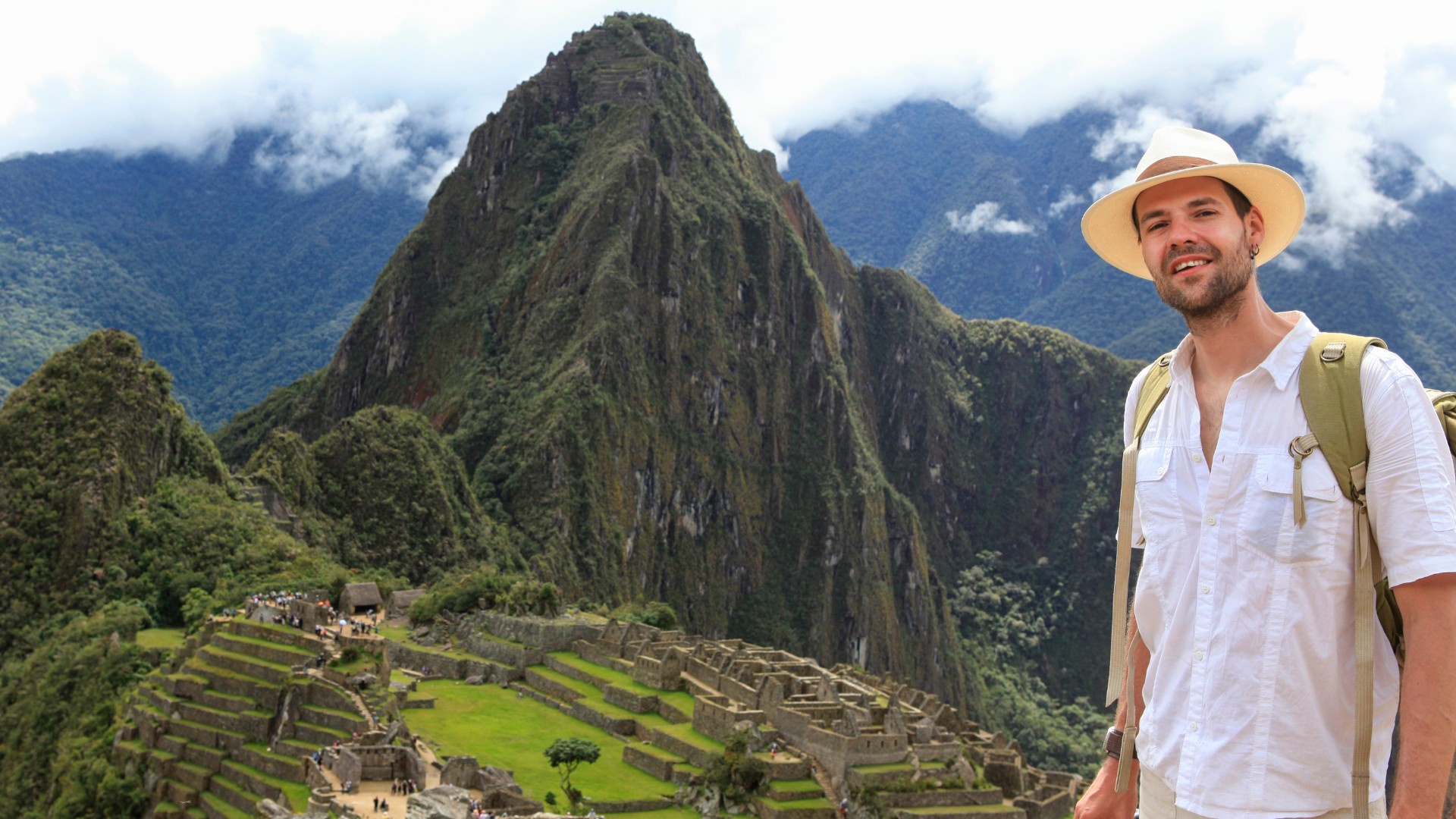 Tourist at Machu Pichu Peru