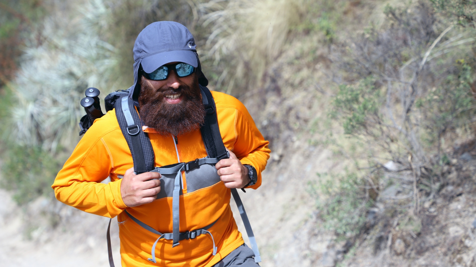 Tourist hiking the Inca Trail to Machu Picchu