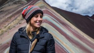 Tourist in cusco - rainbow mountain